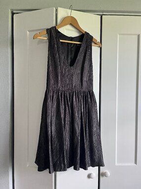 Armani Exchange Sleeveless Deep V Neckline Black Cocktail Dress